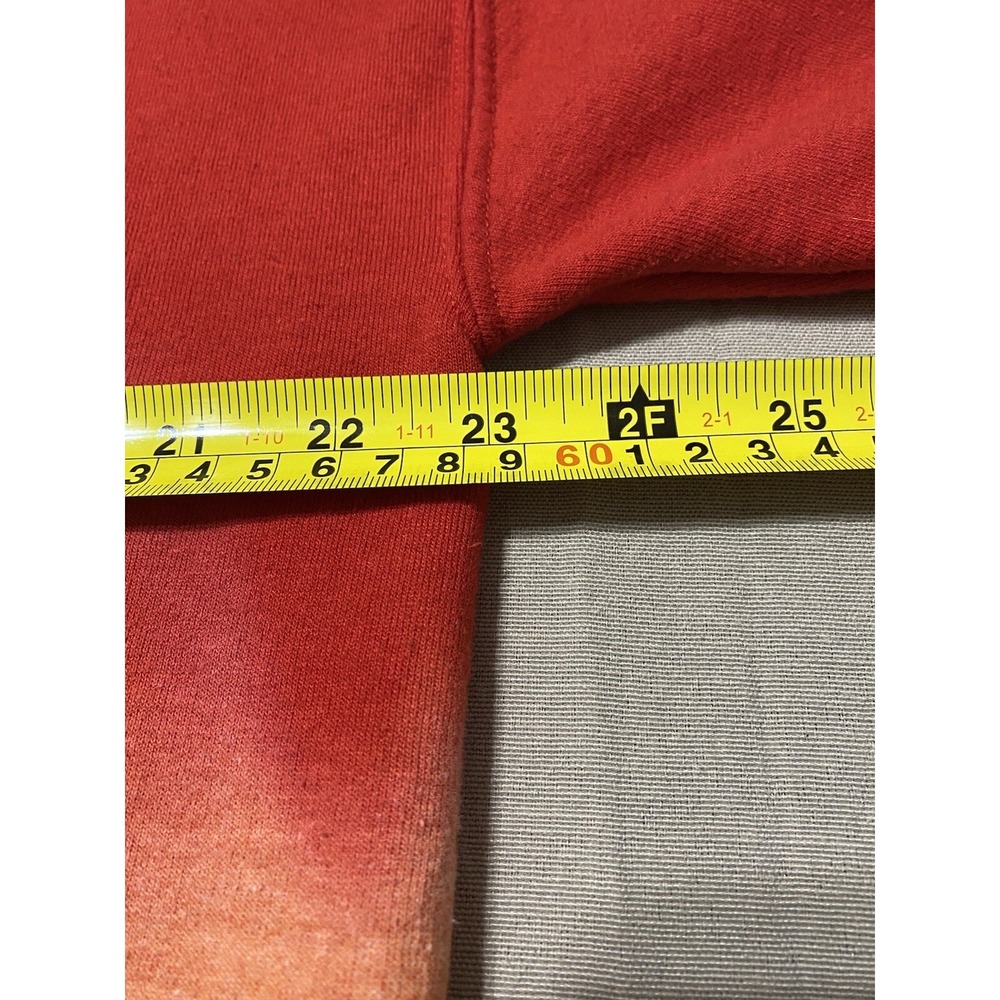 Dip Dye Crewneck Sweatshirt Mens Large Red Orange Ombre Gildan - Picture 5 of 6